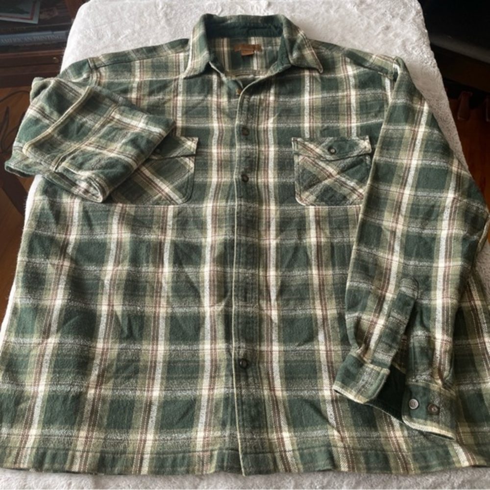 Saint Johns Bay heavy weight Green Plaid Men's flannel XXL